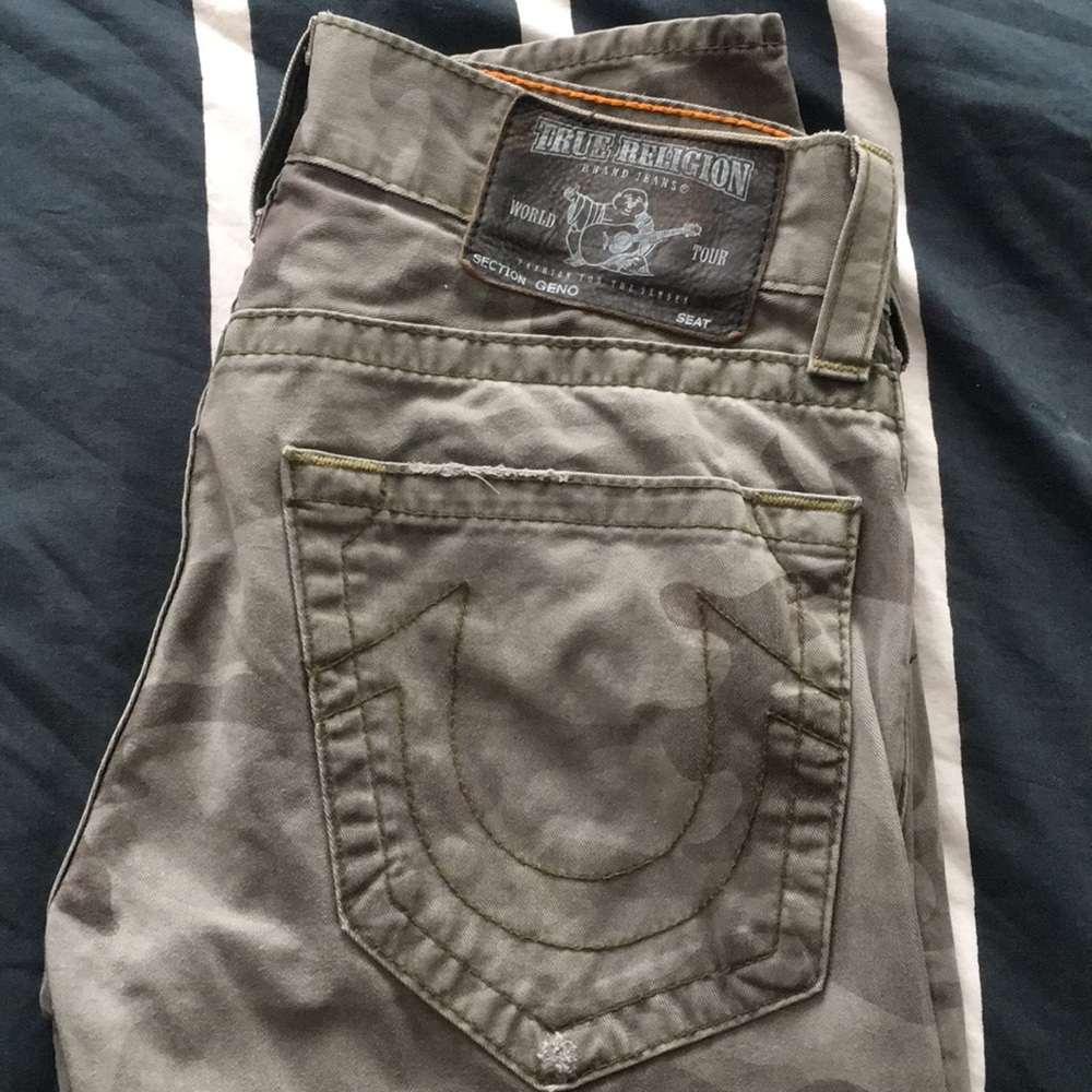 TRUE RELIGION Geno skinny twill pants, Sz 29, Camo